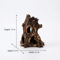 Ceramic Hideout Aquarium Caves and Hides, Vertical Hollow Tree Trunk Hideout for Aquatic Pets