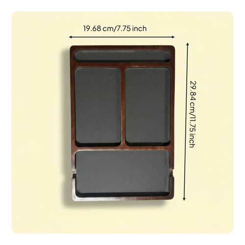Desk Organizer with Compartments Compact Divided Organizer Tray Versatile Wooden Desk Tray for Entryway