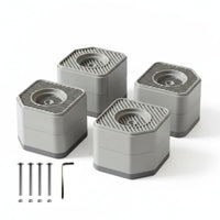 4 Pieces Ribbed Surface Appliance Support Pad Shock Absorbing Anti-Slip Foot Pad Moisture Resistant