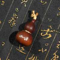 Screw Top Lid Jujube Wood Gourd Container Storage Locket Personal Accessory for Keychain