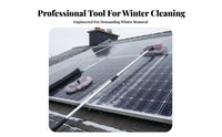 Telescoping Pole Photovoltaic Panel Snow Removal Kit Heavy Duty Solar Panel Cleaning Brush Kit Adjustable Angle Head Telescopic Snow Brush Lightweight Aluminum Construction for Homeowners, Professional Cleaners, Winter, Rooftops, Sunrooms, Outdoor