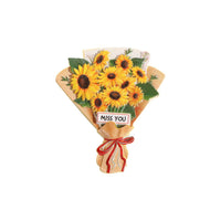 Yellow Flower Bouquet Refrigerator Clip Vibrant Resin Flower Magnets Floral