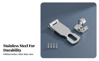 Rotating Opening Hasp Latch Stainless Steel Hasp and Staple Turning Padlock Opening Mount 360° Rotatable for Cabinet