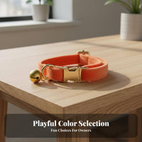 Soft Material Velvet Kitten Collar with Bell Lightweight Kitten Bell Collar for Kittens, Puppy Owners, Daily Wear, Indoor Use, Photo Shoots