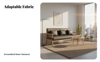 Straight-Line Wooden Couch Nordic aesthetic 3-Seater Sofa clean contemporary Design