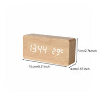 Wooden Digital Alarm Curved-Lock Wood Grain Finish LED Wooden Curved-Lock Dual
