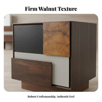 sturdy Wood Construction Nightstand with Drawers and Shelf elegant aesthetic Single-Drawer End Table with Shelf Distressed Finish Bedside Cabinet Modern Design for Homeowners, Parents, Students, Guest Room, Hallway, Office, Nursery