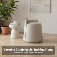Round Padded Stool Luxurious Design Vanity Chair Sturdy Construction for Bedroom