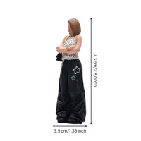 1/24 Scale Stylish Beauty Miniature Figure Fashion Figurine Hand-Painted Female Figurine Resin Decor