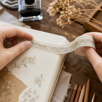 Embroidered Edge Floral Pattern Decorative Tape for Scrapbooking and Crafts