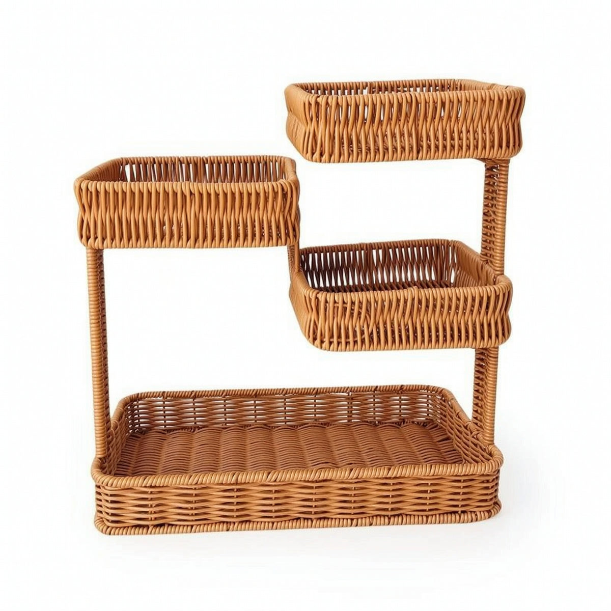 Rattan Basket Rack Woven Candy Display Rack Handmade for Kitchen Counter