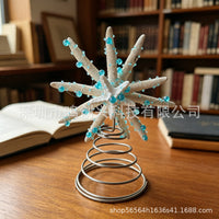 Double-Layer Starfish Tree Topper with Blue Beads for Christmas Beach Style Decor