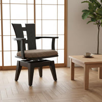 Spindle rear rotating Armchair With Armrests Upholstered rotating Chair for Bedroom