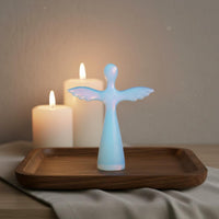 Transparent Angel Cross Gift Handheld Prayer Cross Peaceful Design Spiritual Decor for Display