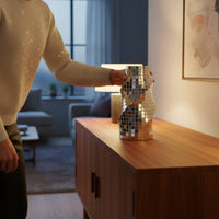 Mirrored Mosaic Vase Reflective Mosaic Vase Faceted