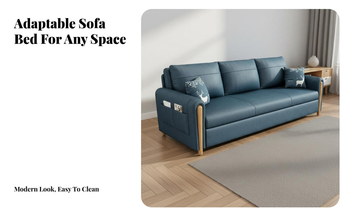 Multi-Functional Folding Sofa Bed Tech Textile Folding Convertible Sofa Bed Removable and Washable Cover Pull out Sleeper Loveseat Space-Saving for Apartment Dwellers, Students, Homeowners, Small Areas, Bedroom, Home Office, Lounge