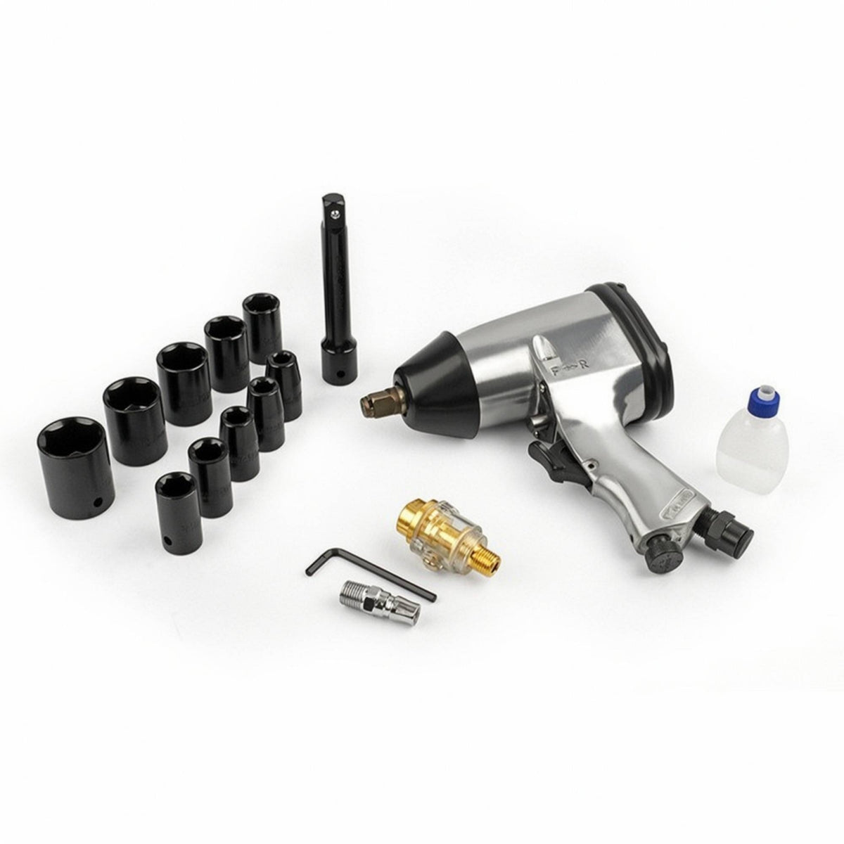 Adjustable Speed Air Impact Wrench Kit Reversible Air Tool Kit with Carrying Case Professional Impact Wrench with Socket Set Long-Lasting for Mechanics, Garage