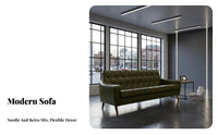 Nordic Influence 3-Seater rugged Settee Modern Design Multi-Piece Seating Group Minimalist look Sofa Designer Look for Small Apartment Dwellers, Interior Designers, Office Managers, Reception Area, Lounge