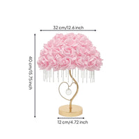 Rose Lamp Romantic Floral Table Lamp Decorative Pink for Girls, Bedroom, Nightstand