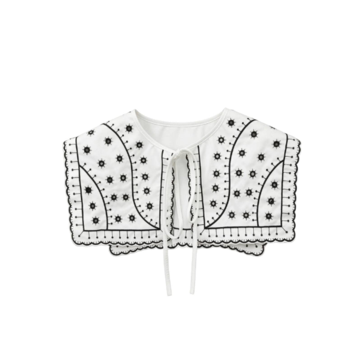 Embroidered Faux Collar Detachable Apparel Accessory Soft for Costumes, Girls