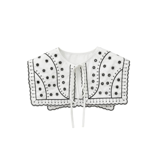 Embroidered Faux Collar Detachable Apparel Accessory Soft for Costumes, Girls