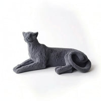 Leopard Figurine Flocked Leopard Statue Velvet-Textured Ornament for Decorators, Shelf