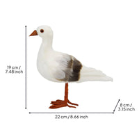 Artificial Seagull Artisanal Feathered Bird Model for Garden, Photography Prop