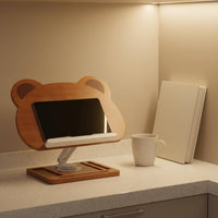 Bamboo Book Stand Ergonomic Adjustable Book Stand Space-Saving for Classroom