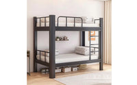 Heavy-Duty Metal Bunk Bed Sturdy Bunk Bed with Ladder Double-Layer Furniture No Box Spring Needed for Students, Teens, Dormitory