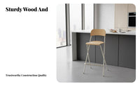 Collapsible High-Back Stool Space-Saving Folding Chair Comfortable Backrest