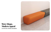 Modern design Backless Wave Bench dense padding Upholstered Office Bench Easy to Clean Upholstery Waiting Room Seat Sturdy Construction for Customers, Visitors, Patients, Salon, Lobby