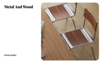 Wood and Metal Side Chair Nordic design Seating Furniture Japanese Aesthetic Minimalist Design for Dining Room, Restaurant, Cafe