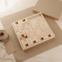 Wooden Cross Blocks Translucent Acrylic Insert Blocks Color Recognition Children's Toy for Kids, Kindergarteners, Preschool, Daycare, Classroom