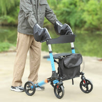 Wheelchair Hand Cover Black and Gray Mobility Aid Hand Cover Stitched Border