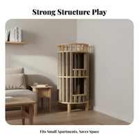 Cat House Cabinet with Scratching Posts Multifunctional Design Wooden Cat Climbing Tree Solid Lumber Wood for Cats, Kittens, Apartments, Indoor