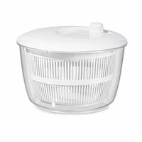 Round Salad Dryer with Clear Bowl Manual Salad Dryer with Colander Multifunctional Lettuce Dryer with Drainage Basket Versatile for Home Cooks, Meal Prep, Countertop