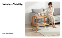 2-Tier Rolling End Table Nordic Design Serving Cart Multi-Functional for Kitchen