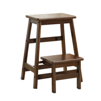 Wooden Step Stool Space-Saving Ladder Stool Heavy Duty Step Ladder for Adults, Seniors, Kitchen, Closet, Home Library
