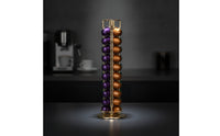Vertical Coffee Pod Carousel Iron Rotating Capsule Rack Electroplated Pod Stand Stand Small Footprint for Espresso Drinkers