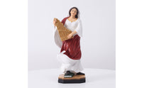 Female Musician Figurine Painted Figurine with Organ Instrument Detailed Musician Statue for Collectors, Desk, Cabinet