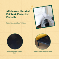 Foldable elevated dog bed, washable