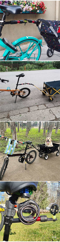 自行车拖车夹头单车拖车连接件拖斗连接器配件后挂式买菜车改装件