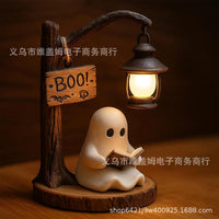 Cute Ghost Reading Lantern Halloween Decoration