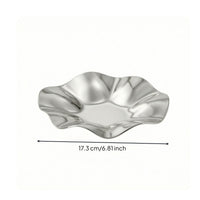 Reflective Stainless Steel Serving Tray Decorative Wavy Serving Dish Rust-Resistant Platter Elegant for Parties