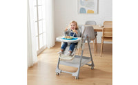 Removable Tray 2-in-1 Convertible High Chair Easy to Clean Adjustable Reclining High Chair Soft Padded Cushion Multi-Functional Toddler Seat 5-Point Harness for Babies, Toddlers, Infants