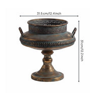 Gold Pedestal Vase Handcrafted Golden Appearance Pedestal Bowl Wide Opening Footed Floral Bowl for Wedding