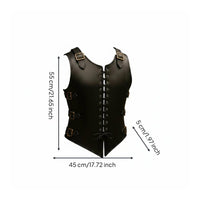 Nordic Cosplay Vest Leather Chest Vintage Design Faux Leather Half-Cuirass for Cosplayers, Themed Parties, Halloween
