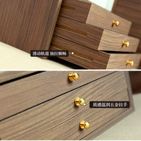 Walnut Wood Multifunctional Jewelry Storage Box with Striped Pattern