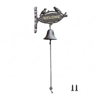 Cast Iron Bell Outdoor Use Rustic Hanging Bell Antique Finish for Garden