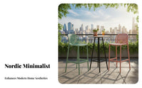 Stackable Slatted Spine High Stool Nordic Design High-Spine Bar Stool Indoor & Outsideside Door Use Minimalist Design